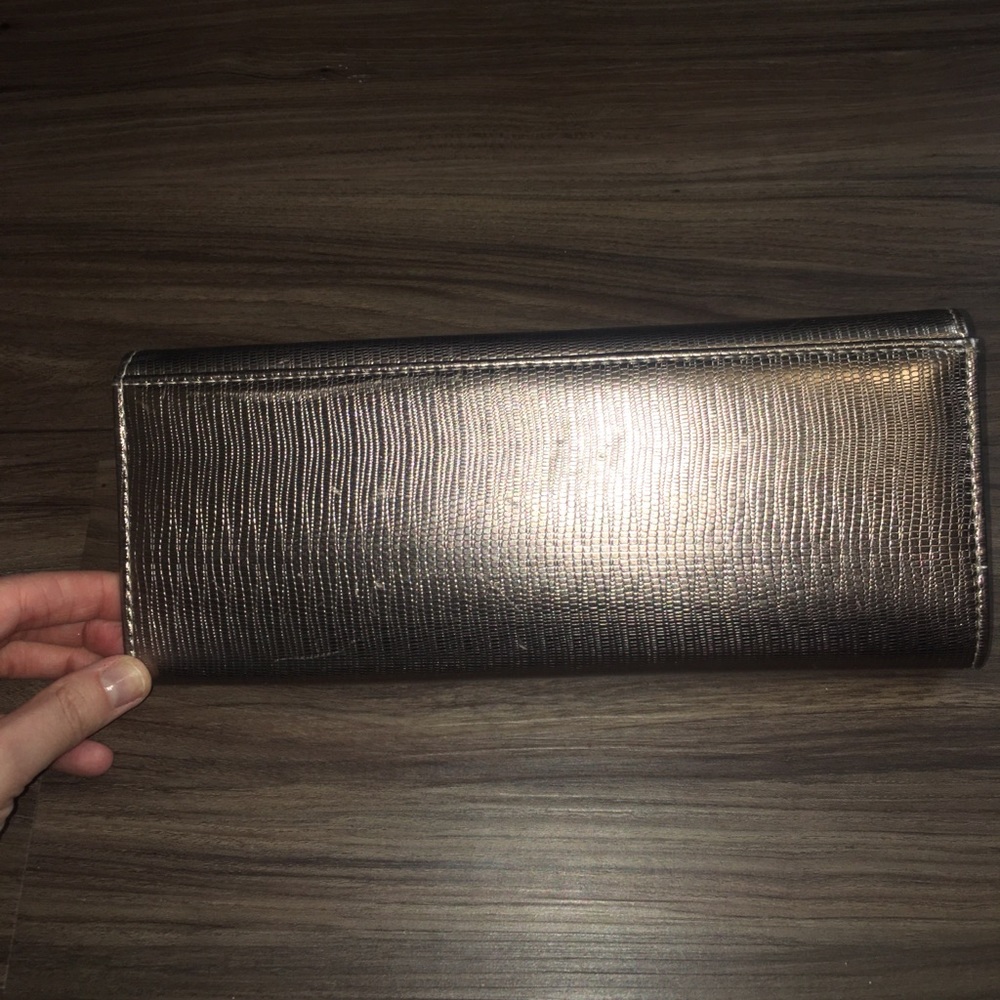 Aldo Gunmetal Snap Clutch Handbag